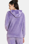 Zivame Plush Velour Knit Poly Winterwear Hoodie - Chalk Violet — thumbnail 4